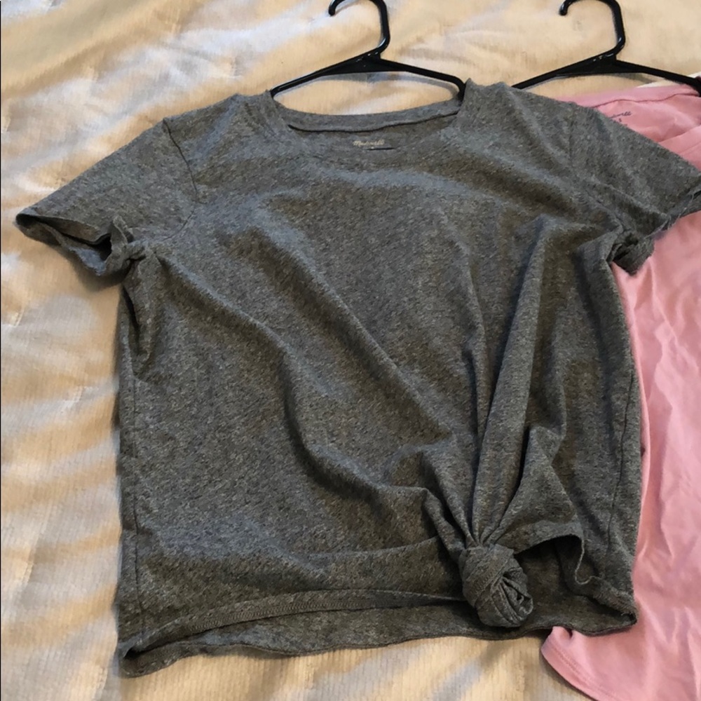 Madewell tshirts x 4 (grey white, multi and pink)